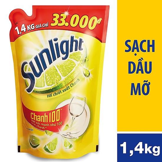 Nước rửa chén Sunlight Chanh 100 Túi 1.4kg