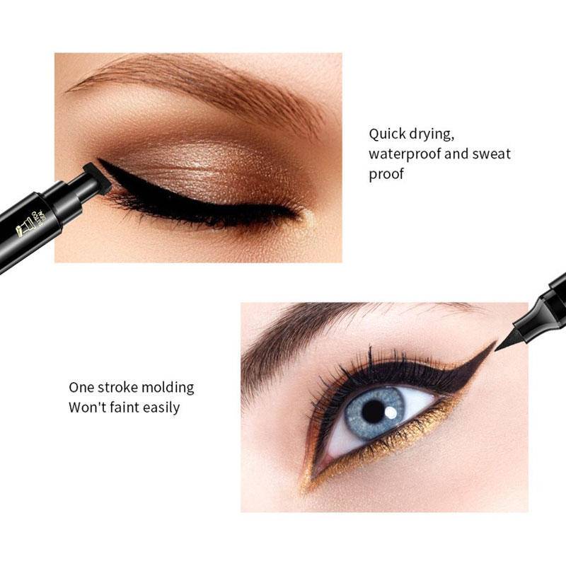 Bút Kẻ Mắt Dạng Lỏng Có Đầu Tem In Hình Đuôi Mắt Màu Đen Kháng Nước Nhanh Khô Và Lâu Trôi