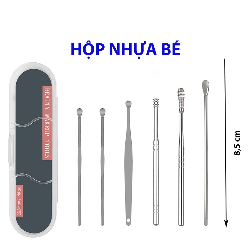 Bộ Dụng Cụ Lấy Ráy Tai Cao CẤp - Bộ Ráy Tai Chuyên Nghiệp 6 Món Giúp Ngoáy Tai, Lấy Ráy Tai Kèm Hộp Đựng - G63