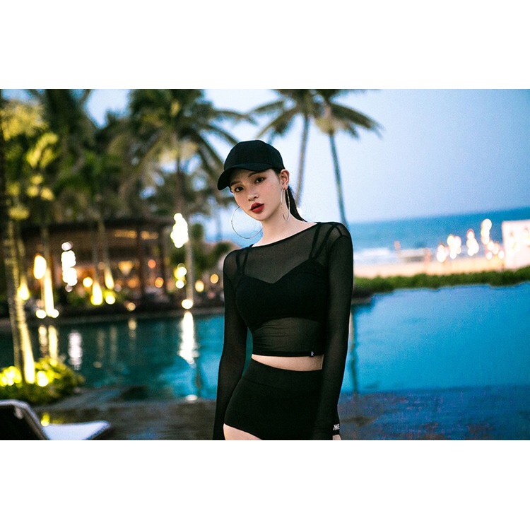 LIZ STUDIO| Korean swimsuit ins style was thin and conservative three-piece seaside long-sleeved swimwear | BigBuy360 - bigbuy360.vn