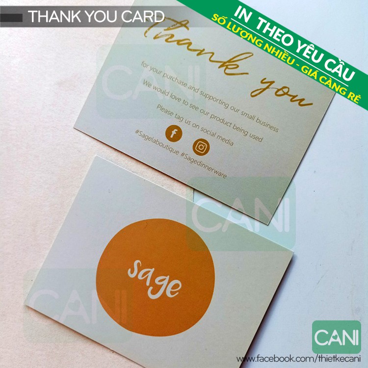 500c In theo yêu cầu Card thank you Voucher Nailbox Thiệp cảm ơn  Phiếu quà tặng Phiếu Giảm giá Thẻ liệu trình Nail box