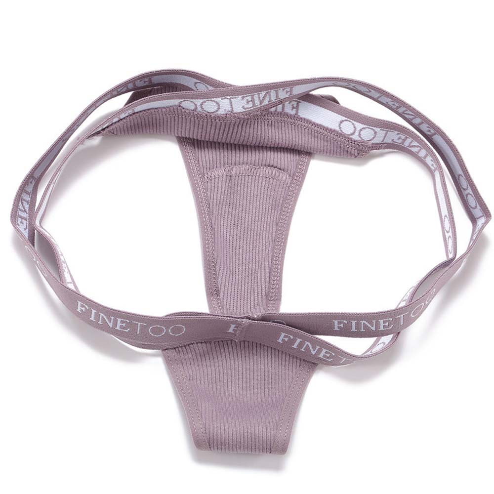 Quần Lót Cotton Không Đường May Màu Trơn Dây Chéo In Chữ G Gợi Cảm Cho Nữ