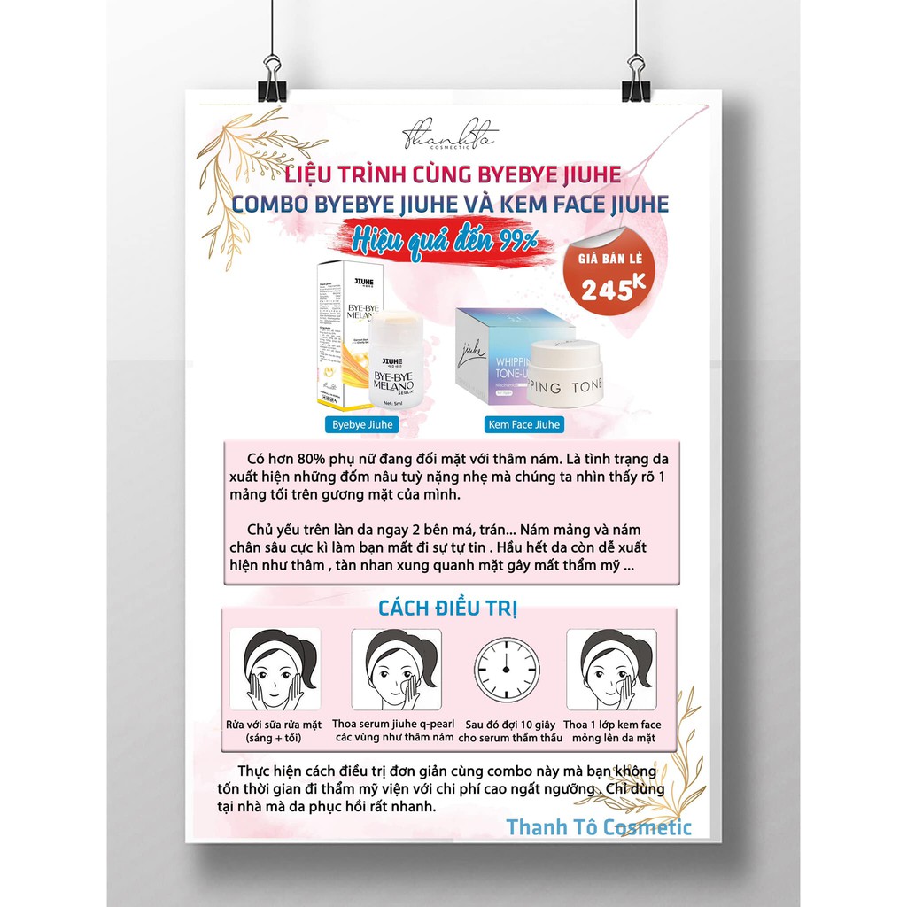COMBO JIUHE DƯỠNG DA MỜ THÂM CHÍNH HÃNG