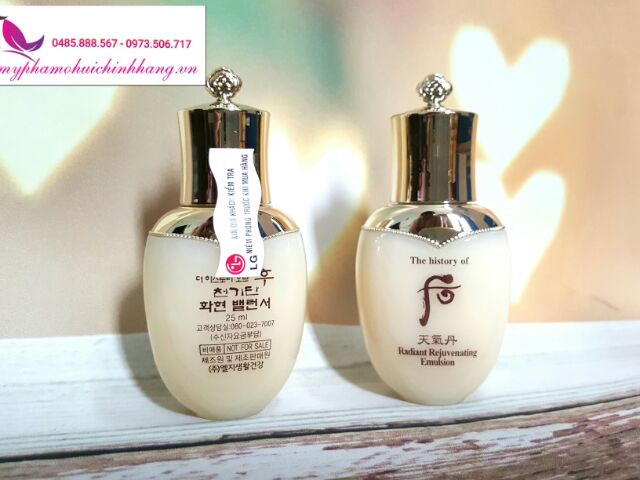 50ml cặp nước hoa hồng - sữa dưỡng tái sinh da Whoo cao cấp chống lão hóa, dưỡng trắng da - ohui công ty chính hãng