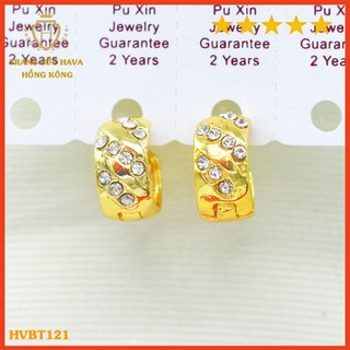 Bông Tai Nữ Titan Xi Mạ Vàng Non 24k Cao Cấp, Khuyên Tai Nữ Phong Cách Thời Trang Cá Tính Trẻ Trung - HVBT121