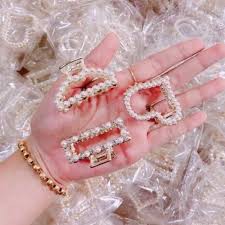 Set 3 kẹp tóc đính ngọc Hàn Quốc
