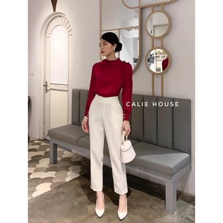 bán sỉ áo sơ mi lụa xếp li vai cúc ngọc