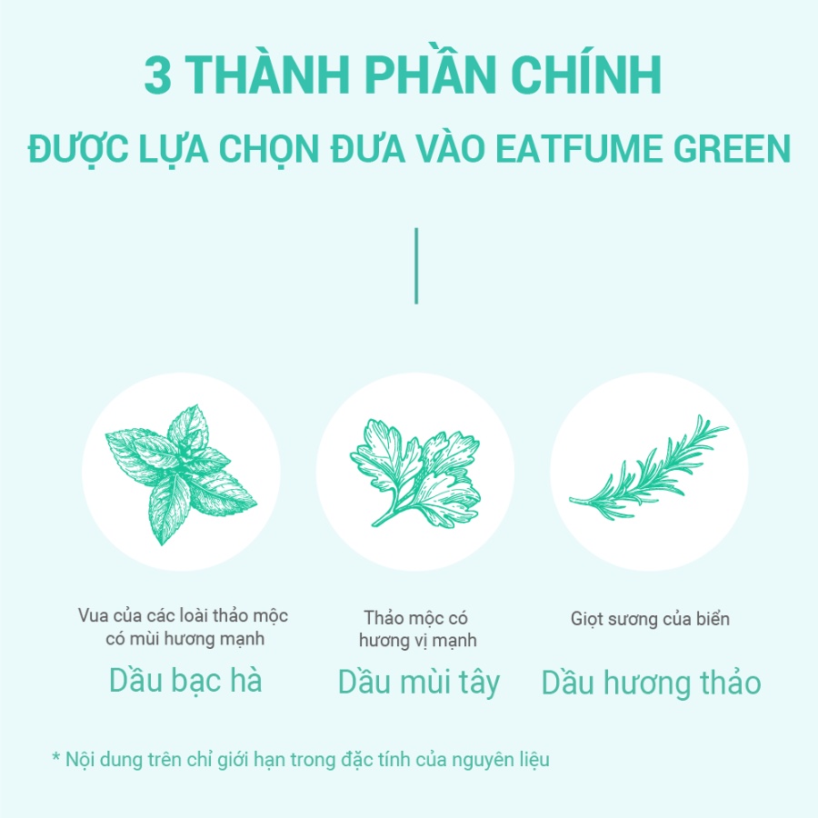 Viên thơm miệng hương bạc hà Eatfume Green chăm sóc hơi thở 24 viên / vỉ