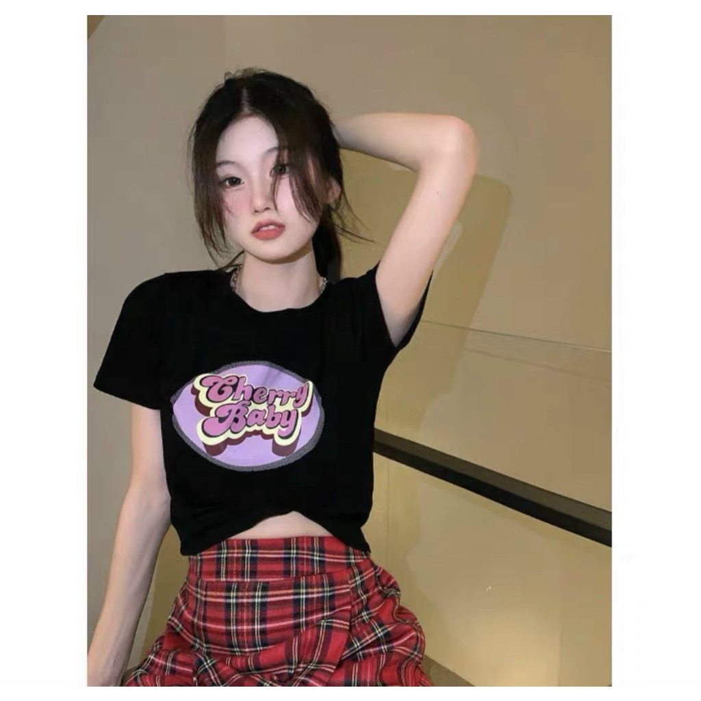 áo croptop thun lụa cherry baby mềm mát na