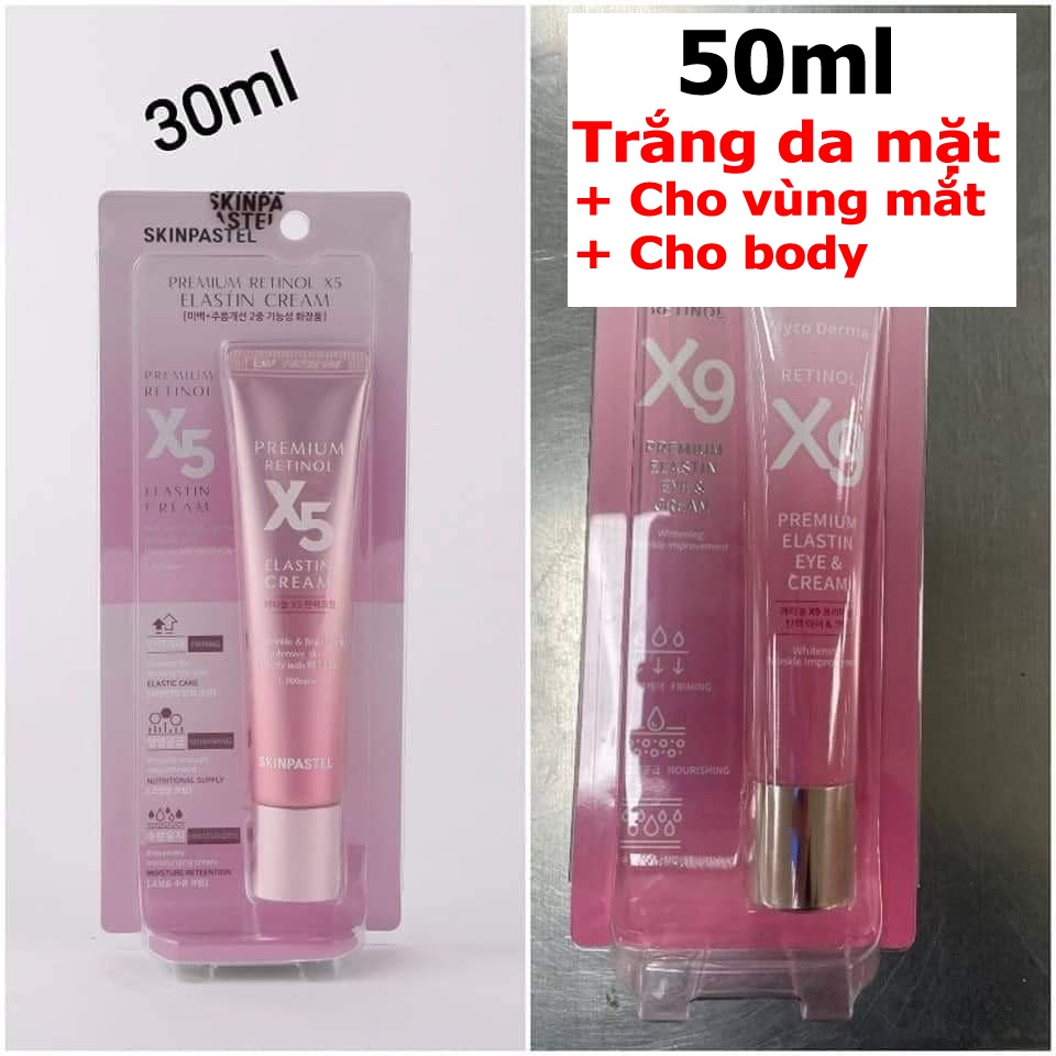 Kem Trẻ Hoá Da Retinol X5 Elastin 0,1% Cream Skinpastel 30ml - Premium Peptide Hàn Quốc Dưỡng Chống Lão Hóa,Chống Nhăn