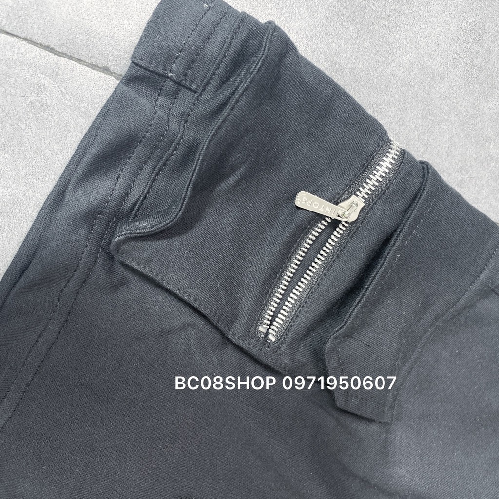 Quần Short Ngố Thun Đen Unisex Túi Khóa Basic BC074 ( ĐEN - XÁM)