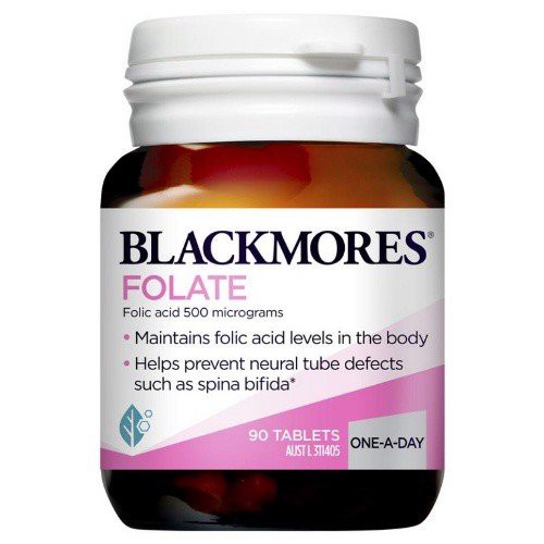 Viên Uống Blackmores Folate 500mcg 90 Viên - bổ sung axit folic (acid folic) cho bà bầu - Hàng chính hãng