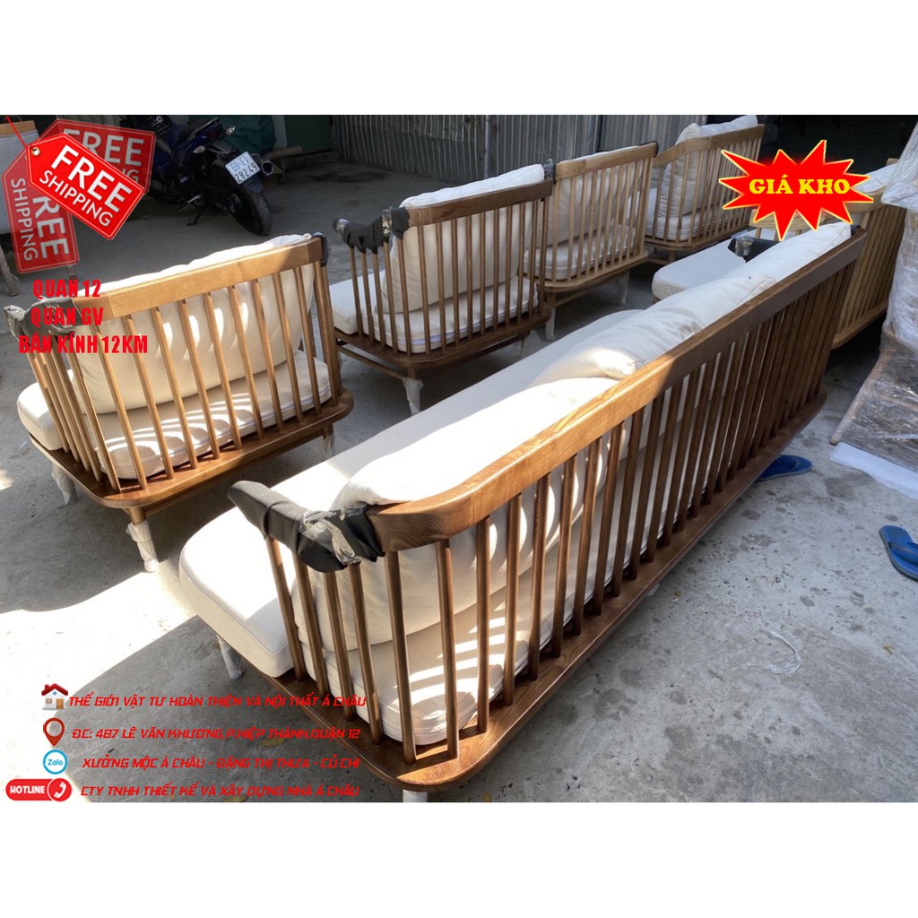 sofa phòng khách nan hiện đại sản xuất từ gỗ sồi nhập khẩu từ Đức giá rẻ tại TPHCM