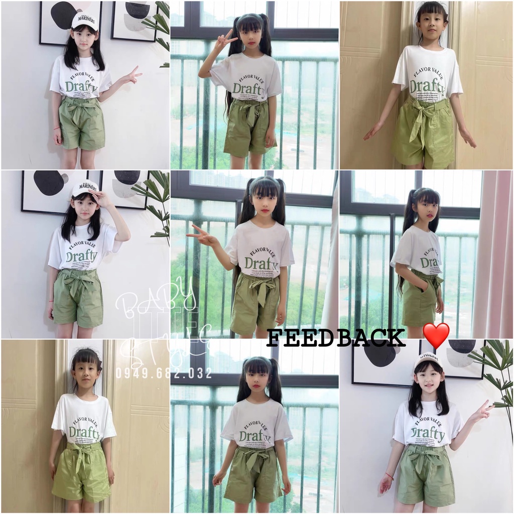 Bộ quần áo cộc tay thun hè bé gái "PBEAR" 14-59kg (4-14 tuổi). Thiết kế năng động, thoải mái. G21