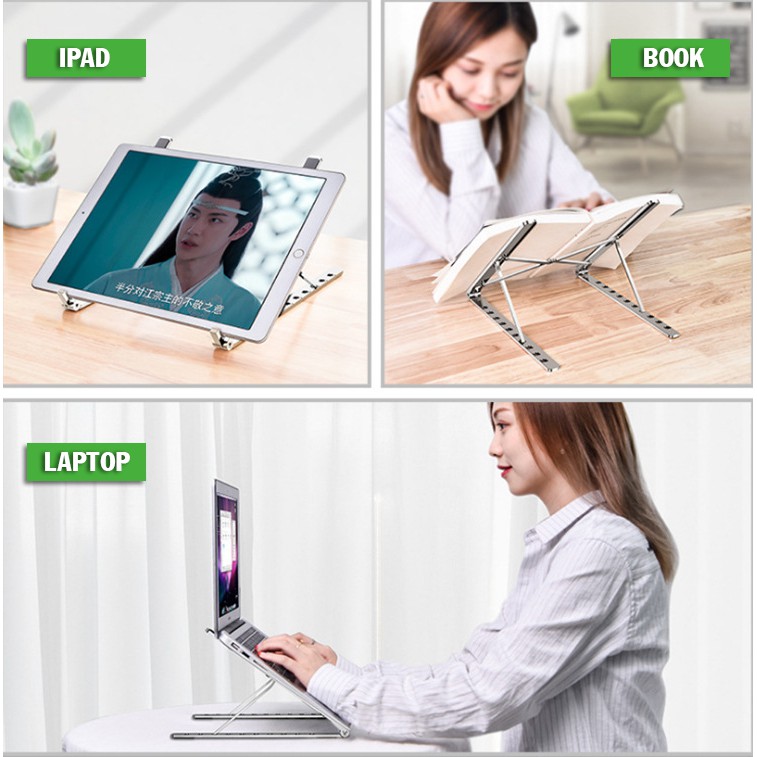 [MUA 1 TẶNG 1 Giá kẹp cáp TOPK] Giá đỡ Laptop-MacBook-Ipad nhôm điều chỉnh và mang đi theo ý muốn