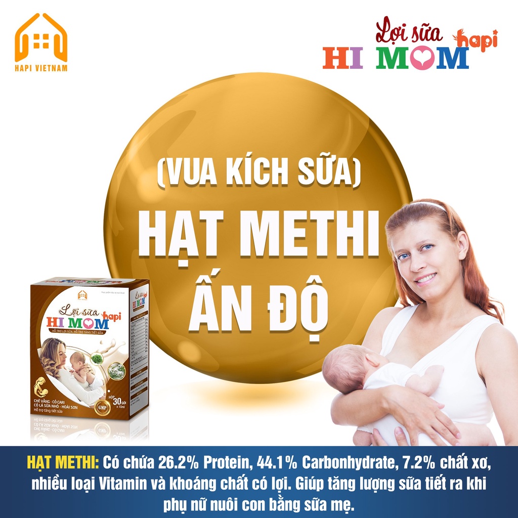 Combo 3h Lợi sữa himom hi mom giúp kích sữa mẹ về nhiều sữa đặc dinh dưỡng thơm mát con tăng cân ngủ ngon