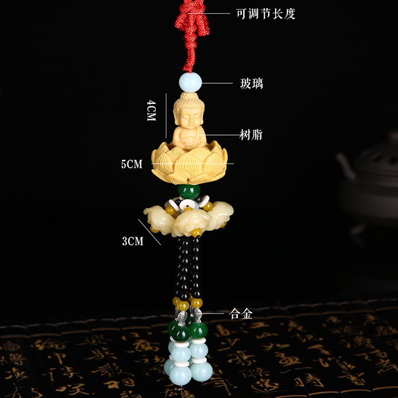 ⚡️HÀNG CHÍNH HÃNG⚡️ Dây Khánh Phật Ngự Đài Sen Trắng Treo Xe Ô Tô Phong Thủy Đem Đến Tài Lộc Và May Mắn