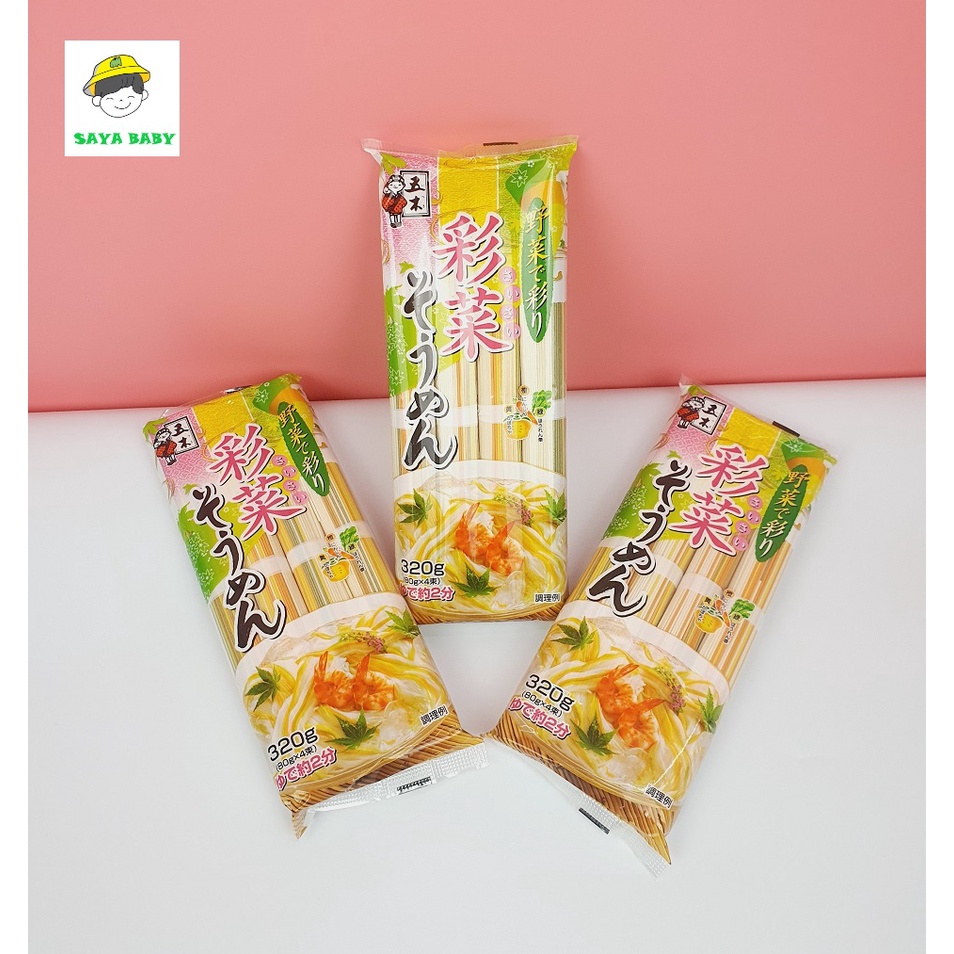Mì Somen Rau củ Ngũ sắc Itsuki, mì somen cho bé ăn dặm Nhật Bản 320G