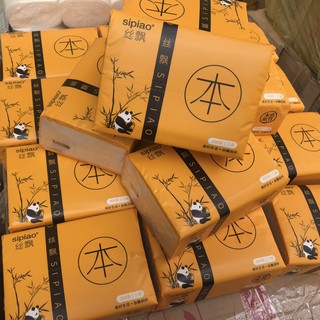 Thùng Giấy Ăn Gấu Trúc SIPIAO Loại 1 Làm Từ Sợi Tre Siêu Mềm Siêu Dai