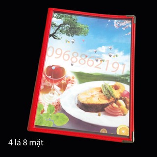 quyển menu nhựa trong dẻo