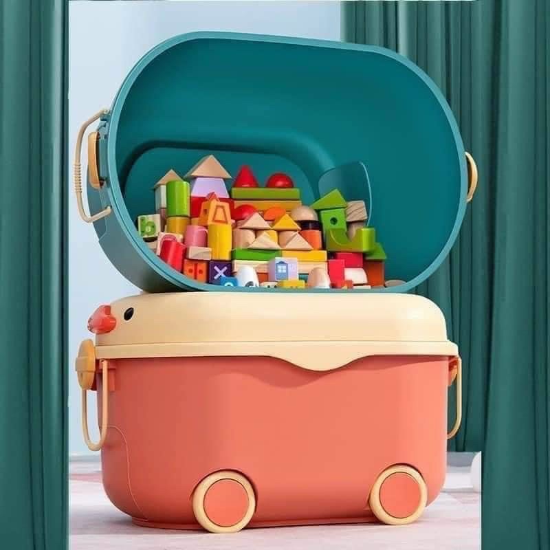 Thùng Đựng Đồ Chơi Hình Con Vịt Có Bánh Xe Đẩy KT : 46X27X31CM