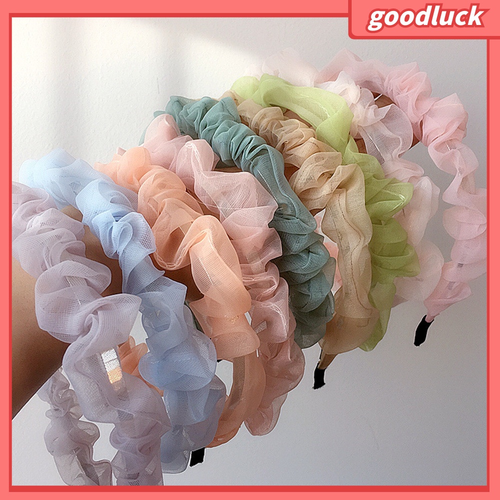 Băng Đô Cài Tóc Mỏng Bằng Vải Chiffon Cho Nữ