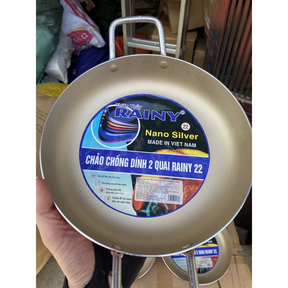 Chảo chống dính 2 quai Rainy 22cm  – Ngọc Ken Shop