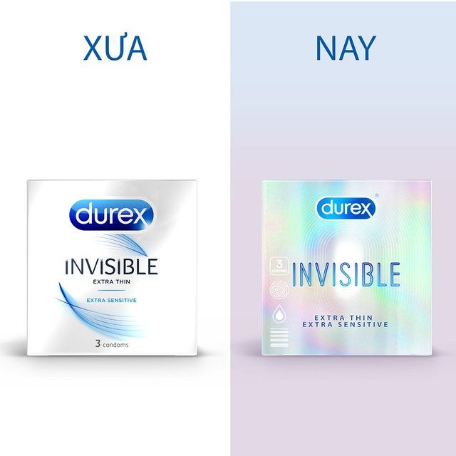 [bcs] Bao Cao Su Durex Invisible Kéo Dài Thời Gian Cuộc yêu 1 Hộp 3 cái, Có Bán Theo Bao