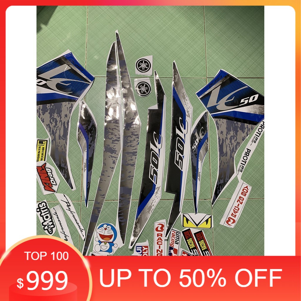 Tem exciter 50 LC V6 xanh đen