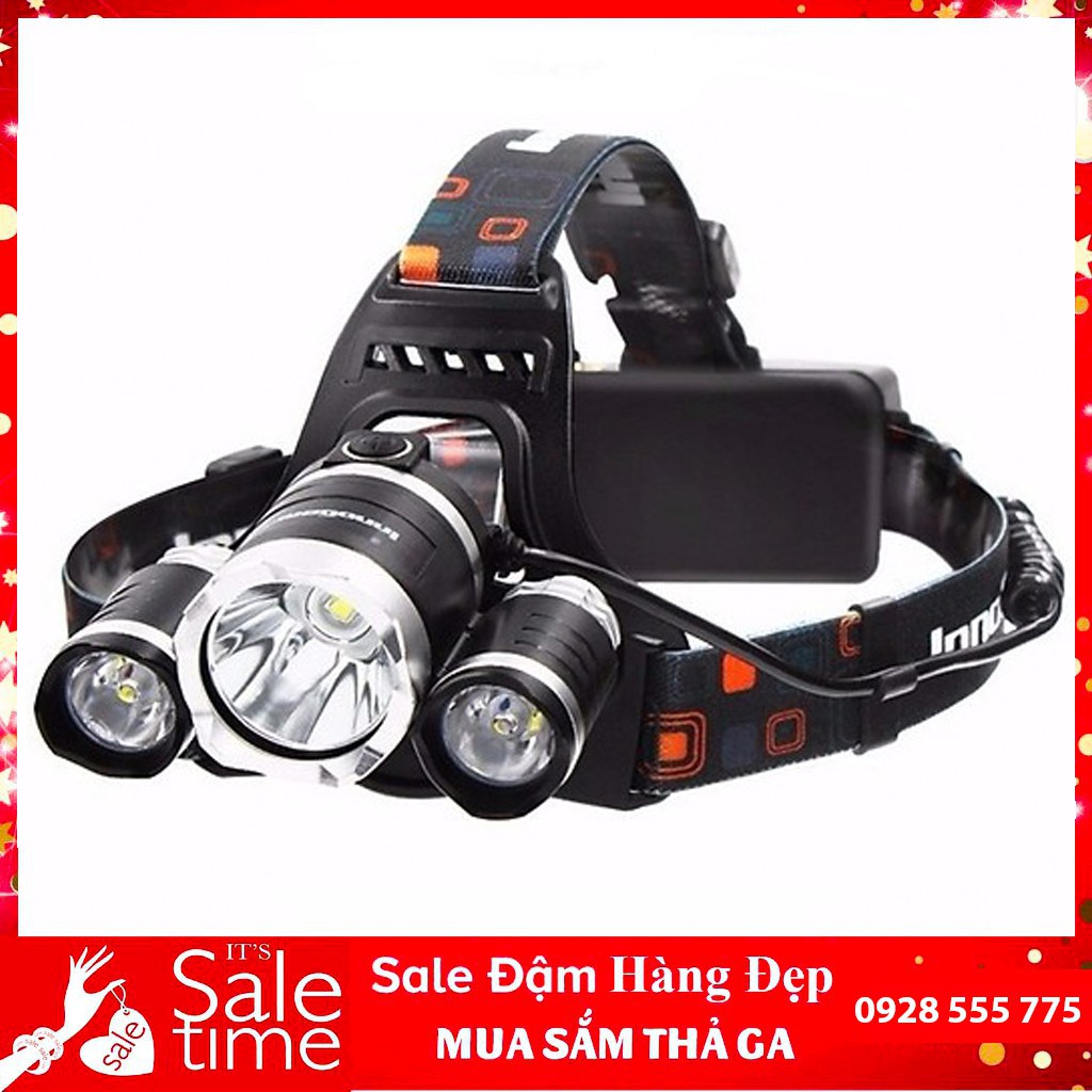 Đèn Pin 3 Bóng Đội Đầu T6 Siêu Sáng