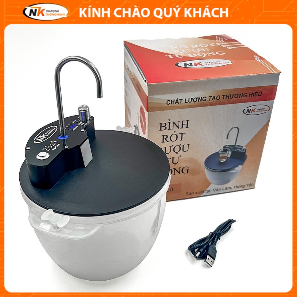 Bộ MÁY RÓT RƯỢU TỰ ĐỘNG cảm ứng chạm thông minh 2022 - 3 chế độ rót, Pin 15h, Full LED báo, Cảm biến mới...