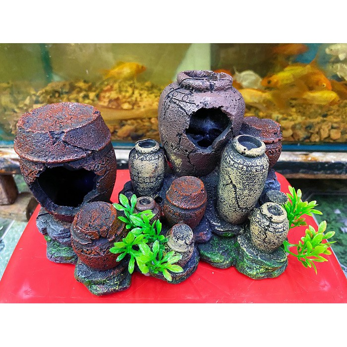 TIỂU CẢNH TRANG TRÍ HỒ CÁ NON BỘ 18X8X13CM