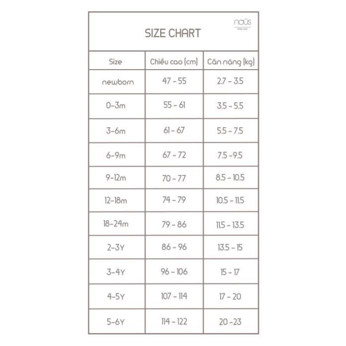 Set Áo Và Quần Liền Tất Cao Cấp - Nous Premium Dòng Sản Phẩm Cao Cấp - Cho Bé Size NB-9M