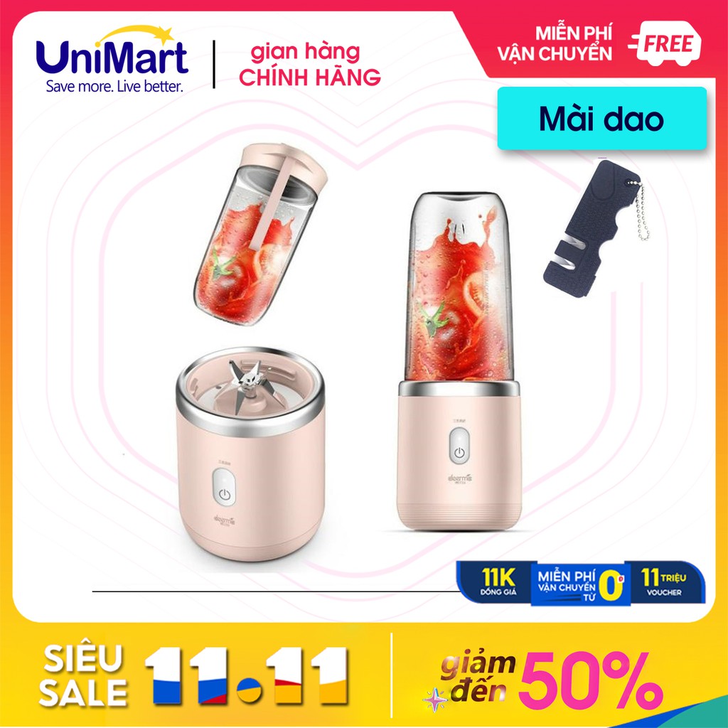 {SIÊU PHẨM MÙA HÈ} Máy xay sinh tố mini cầm tay tiện lợi Deerma Xiaomi NU05 - Thiết kế hồng Patel _ UniMart Store