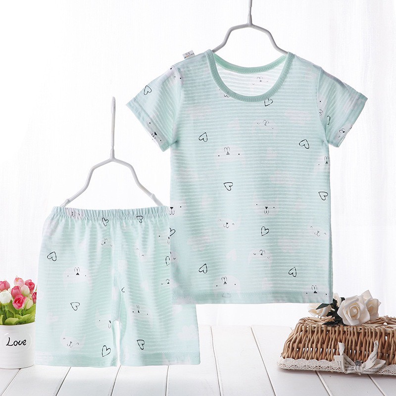 Bộ Đồ Cotton Sợi Tre Quảng Châu 18 Màu Cho Bé