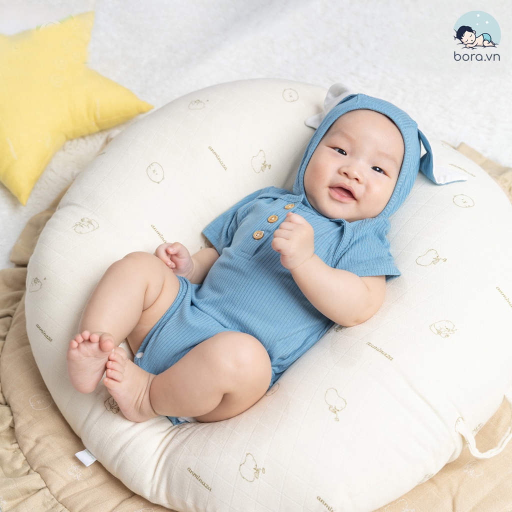 Body cộc tay cotton sợi tre cho bé 3 - 18 tháng Anminaza Việt Nam