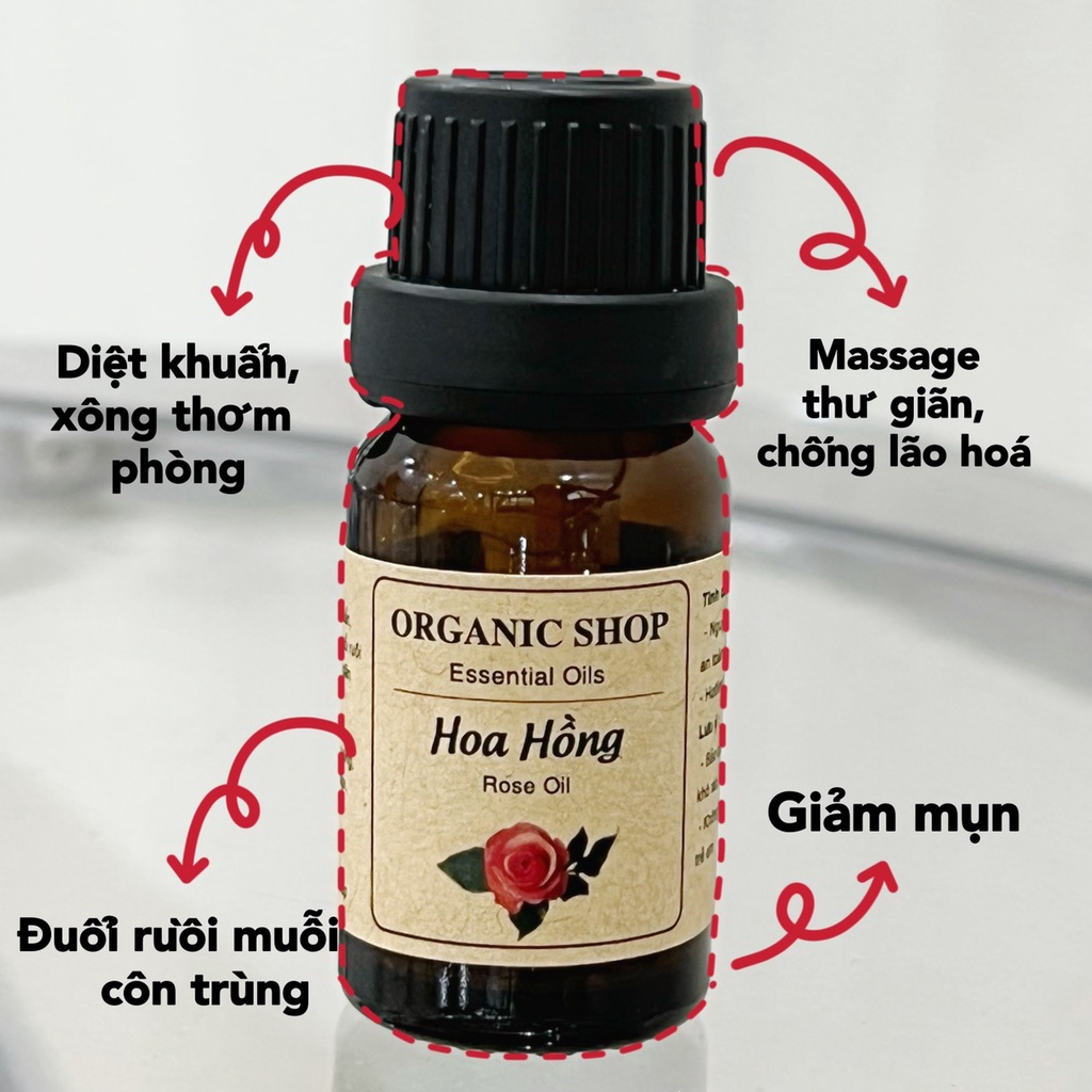 Tinh Dầu Hoa Hồng ORGANIC SHOP| An Toàn Cho Người Sử Dụng | Có Đầy Đủ Chứng Nhận Kiểm Nghiệm