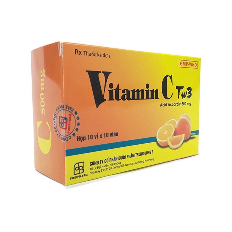 Vitamin C TW3 500mg tăng cường đề kháng hộp 100 viên