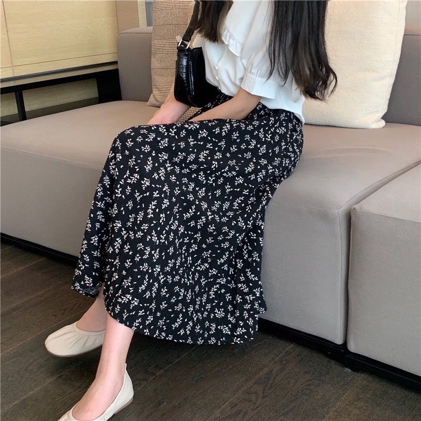 Chân váy midi hoa nhí phong cách ulzzang thời thượng | BigBuy360 - bigbuy360.vn