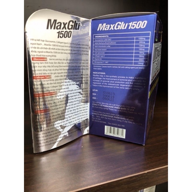 Viên uống Maxglu 1500 tái tạo mô sụn khớp lọ 60v