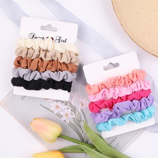 Set 5 dây cột tóc KIDSBOWS màu trơn cho nữ