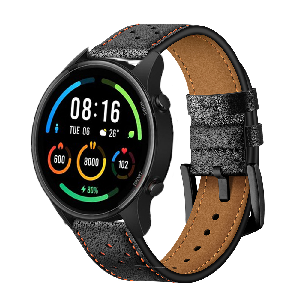 Jansin Dây đeo da 22mm cho đồng hồ thông minh Xiaomi Mi Watch nhiều màu sắc