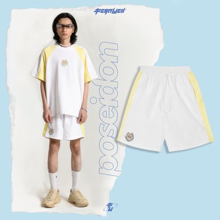 Quần short Poseidon FERNWEH nguồn cảm hứng từ đại dương God of Sea ống rộng White Yellow swearstyle