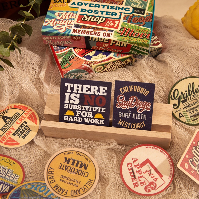 Hộp 60 Miếng Dán Phong Cách Ins Cổ Điển Sáng Tạo Đa Ứng Dụng