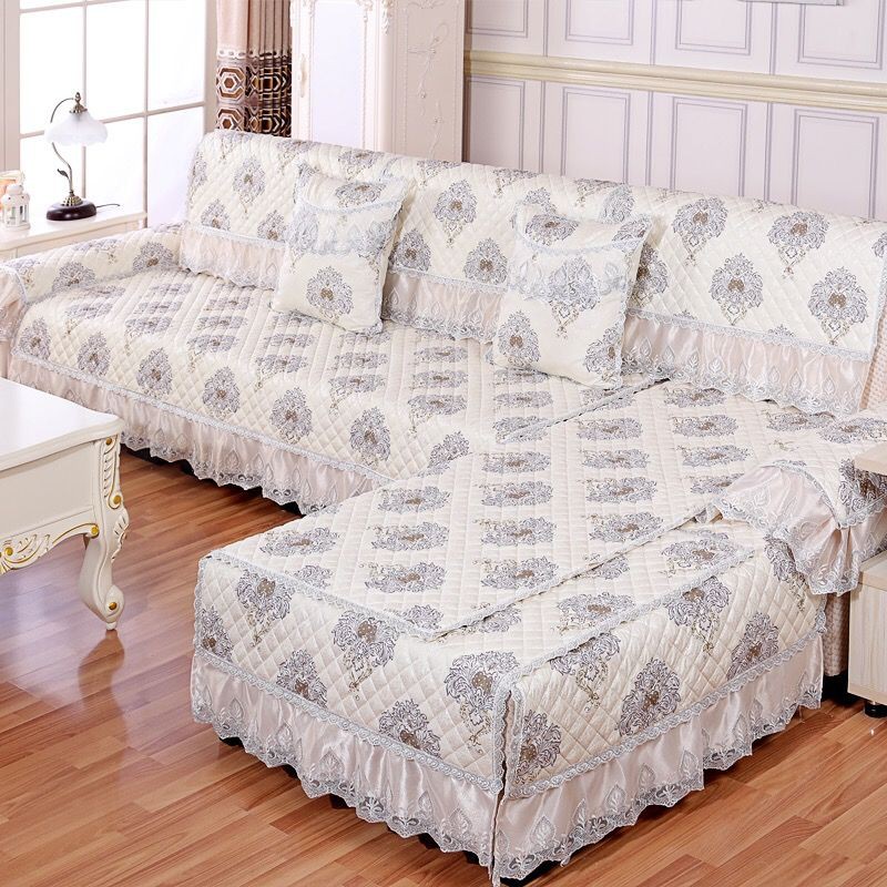 Ghế sofa phổ thông bốn mùa đệm vải chống trơn trượt đơn giản hiện đại trọn gói châu âu khăn trải bọc nỉ tùy chỉnh