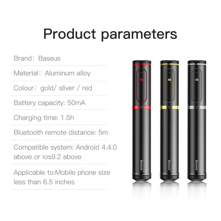 Gậy Chụp Ảnh Selfie Baseus SUDYZP-D19  Bluetooth Đa Năng Cao Cấp Chống Rung - Hàng Chính Hãng | BigBuy360 - bigbuy360.vn