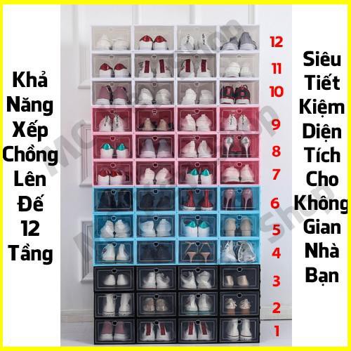 10 Hộp Box Đựng Để Giày Dép Nam Nữ, Mẹ Và Bé Bằng Nhựa Cứng Mica Trong Suốt Đồ Cao Cấp Giá Rẻ MC Key Shop