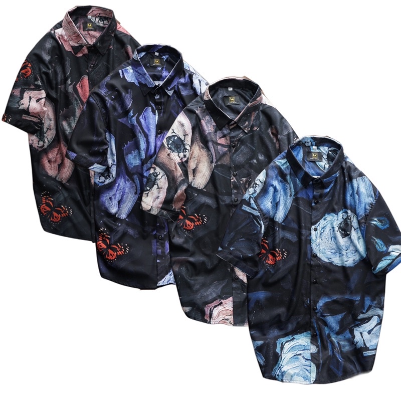 Áo sơ mi nam hoạ tiết tranh sơn dầu Bigsize < 120kg