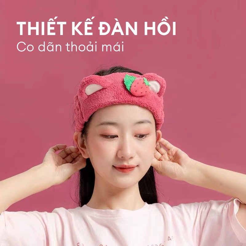 Băng đô rửa mặt hình gấu Lotso Bear, gấu dâu tây Toy Story Miniso dễ thương - Giao mẫu ngẫu nhiên