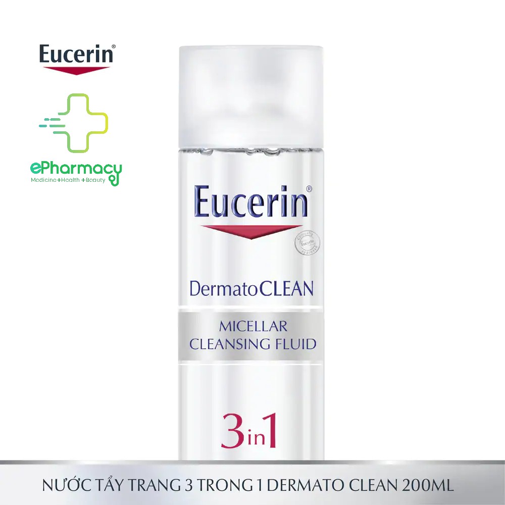 Eucerin Dermato Clean Micellar Cleansing Fluid - Nước tẩy trang Eucerin cho da nhạy cảm tác động 3in1